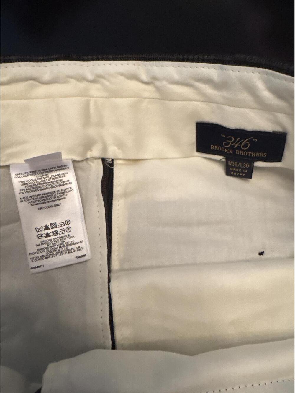 NWT Brooks Brothers Wool pants 36x30 - Picture 6 of 6